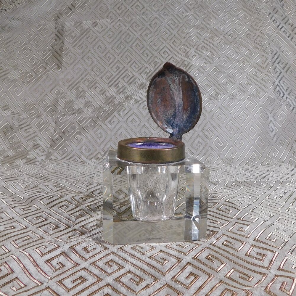 Cut Crystal Inkwell # 22448 - Picture 2 of 4